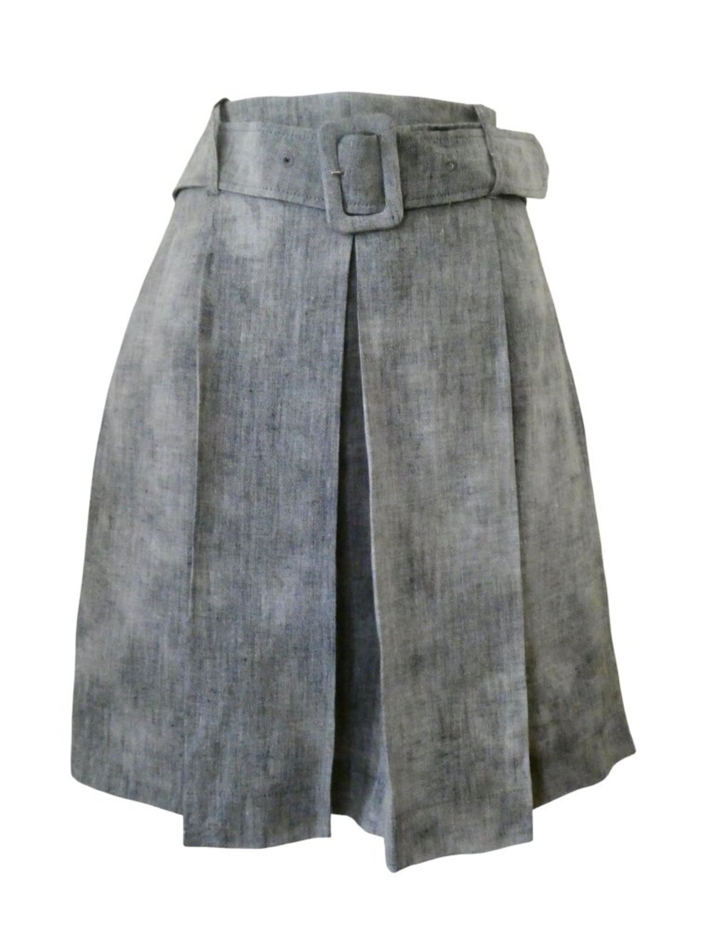 HACHE Pleated linen skirt w belt I 44 US 8